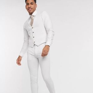 Asos Wedding Super Skinny Suit Vest in Ice Grey 🆕